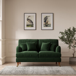 Emeline Velvet 2 Seater Sofa with Castor Legs - thumbnail 1