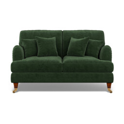 Emeline Velvet 2 Seater Sofa with Castor Legs - thumbnail 3