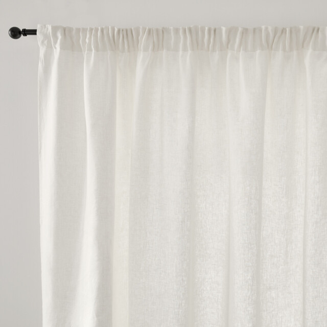 Onega Linen Light-Filtering Curtain For Wide Windows, with Pencil Pleat Header Or Wave Finish - image 1
