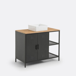 Hiba Oak & Metal Sink Vanity Unit - thumbnail 4