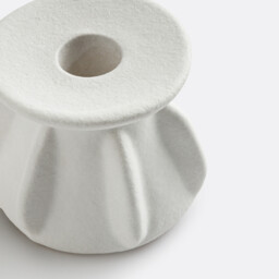 Textured Ceramic Candle Holder H7cm, Ilia - thumbnail 3