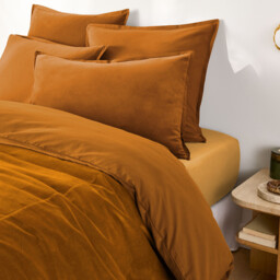 Noria Plain Washed Cotton Fitted Sheet with 30cm Flap - thumbnail 2