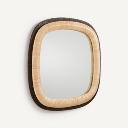 Mae Two-Tone Rattan Square Mirror, Height 91cm - thumbnail 3