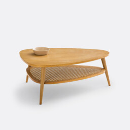 Quilda Vintage Oak Veneer and Cane Coffee Table