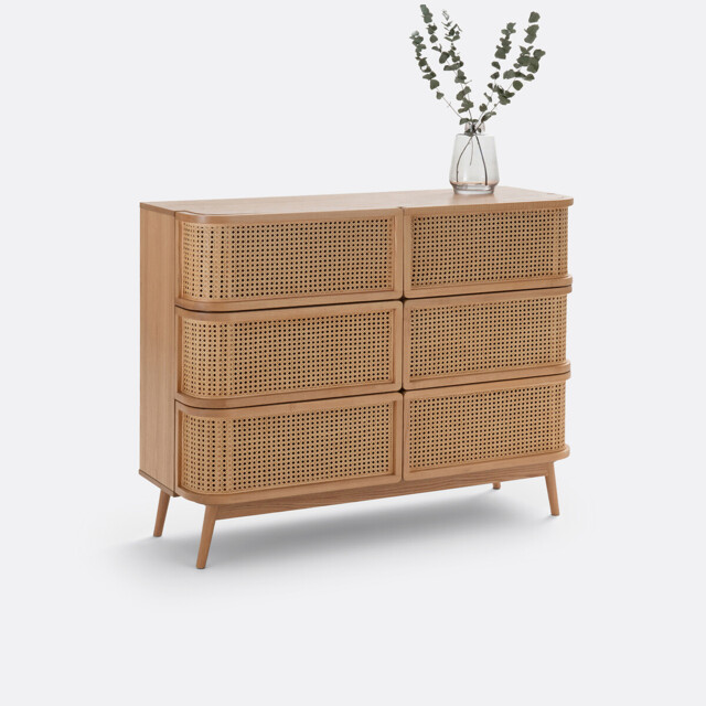Laora Cane Chest of 6 Drawers - image 1