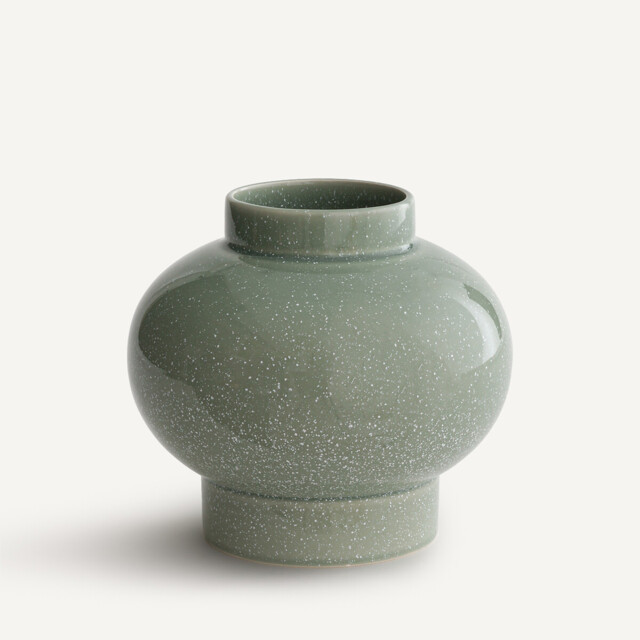 Leccia Speckled Glazed Ceramic Round Vase - image 1