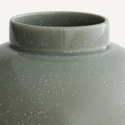 Leccia Speckled Glazed Ceramic Round Vase - thumbnail 3