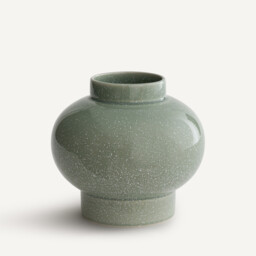 Leccia Speckled Glazed Ceramic Round Vase