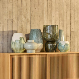 Leccia Speckled Glazed Ceramic Round Vase - thumbnail 2
