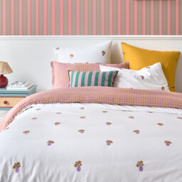 Ariette Embroidered Cotton Vintage Duvet Cover - thumbnail 1