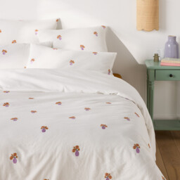 Ariette Embroidered Cotton Vintage Duvet Cover - thumbnail 2