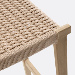 Kioto Solid Oak & Weaving Stool - thumbnail 4