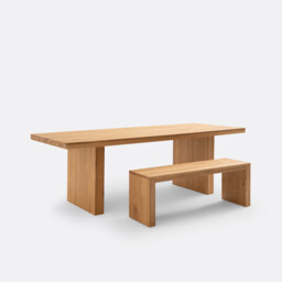 Vova 2-Seater Bench in Solid Oak - thumbnail 4