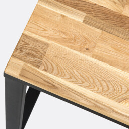 Hiba Oak and Steel 4-6 Seater High Bar Table - thumbnail 4