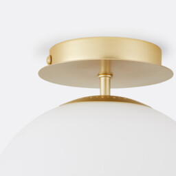 Moricio Wall Or Ceiling Light in Brass and Opaline Glass - thumbnail 3