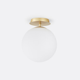 Moricio Wall Or Ceiling Light in Brass and Opaline Glass - thumbnail 1