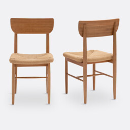 Set of 2 Andre Solid Oak Chairs with Braided Seats - thumbnail 4