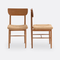 Set of 2 Andre Solid Oak Chairs with Braided Seats - thumbnail 3