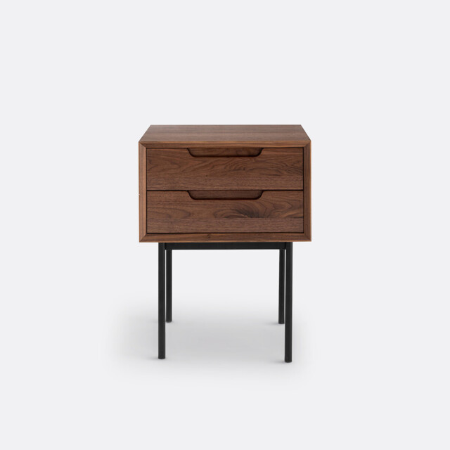 Noyeto 2-Drawer Wood & Metal Bedside Table - image 1
