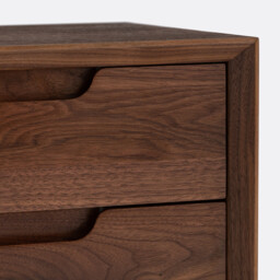 Noyeto 2-Drawer Wood & Metal Bedside Table - thumbnail 4