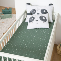 Panda Mania Fitted Baby Sheet in Cotton - thumbnail 1