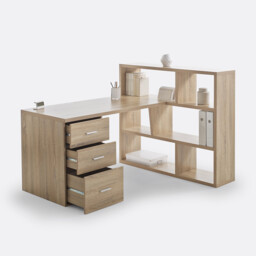 Fénon Reversible Desk with Bookcase - thumbnail 3