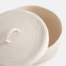 Set of 2 Cotton Baskets with Lid, Kesia - thumbnail 3