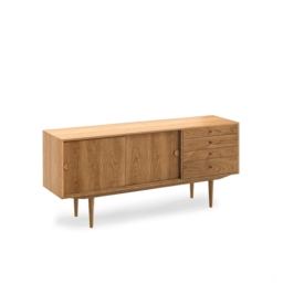 Quilda Vintage Style 2-Door 4-Drawer Oak Sideboard - thumbnail 3