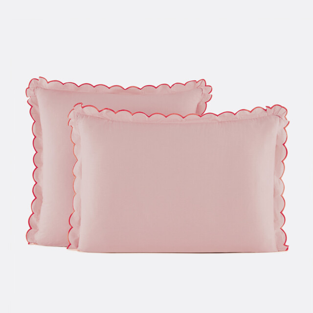 Scenario Plain Washed Cotton Scalloped Child's Pillowcase - image 1