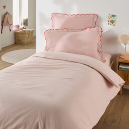 Scenario Plain Washed Cotton Scalloped Child's Pillowcase - thumbnail 2