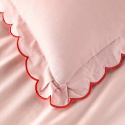 Scenario Plain Washed Cotton Scalloped Child's Pillowcase - thumbnail 4
