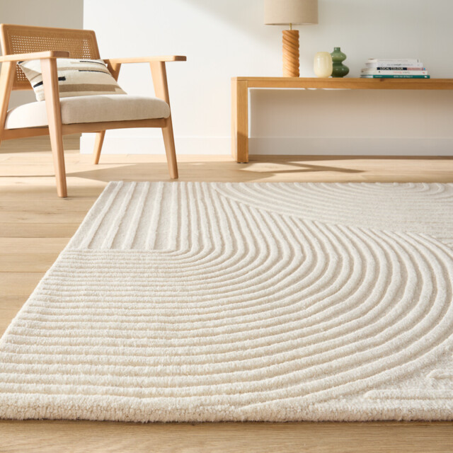 Melko 100% Wool Graphic Print Rug - image 1