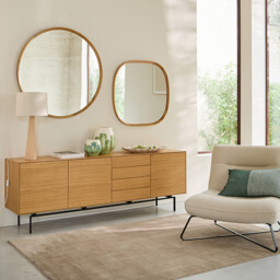 Orion Mirror in Organic Solid Oak and MDF H80cm - thumbnail 2