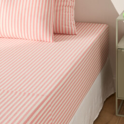 Soizic Coral Cotton Fitted Sheet Mattress Depth 30cm - thumbnail 2