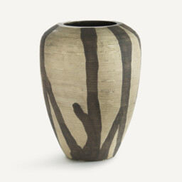 Heidi Vase in Matt Striped Painted Glass, H20.5cm - thumbnail 3