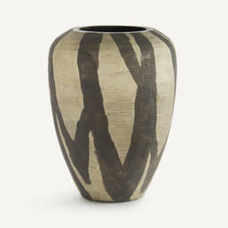 Heidi Vase in Matt Striped Painted Glass, H20.5cm