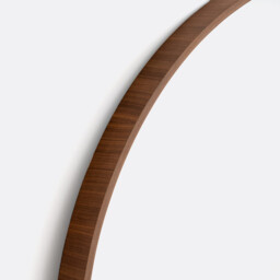 Alaria 100cm Diameter Walnut Veneer Round Mirror - thumbnail 4