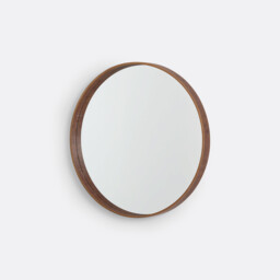 Alaria 60cm Diameter Round Walnut Mirror
