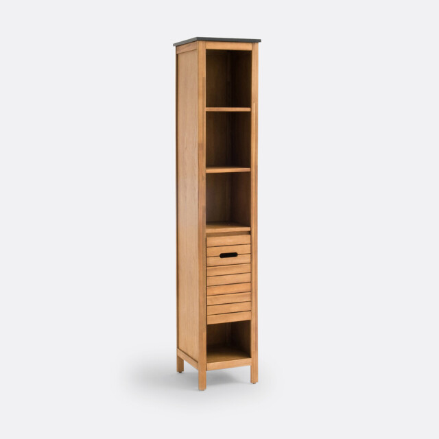 Saturne Acacia Bathroom Storage Column, 35cm - image 1