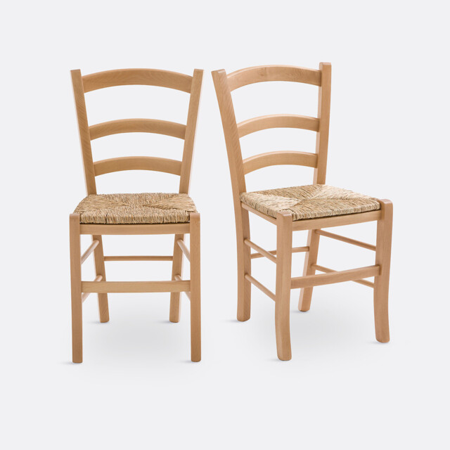 Set of 2 Perrine Farmhouse Chairs in Solid Beech - image 1