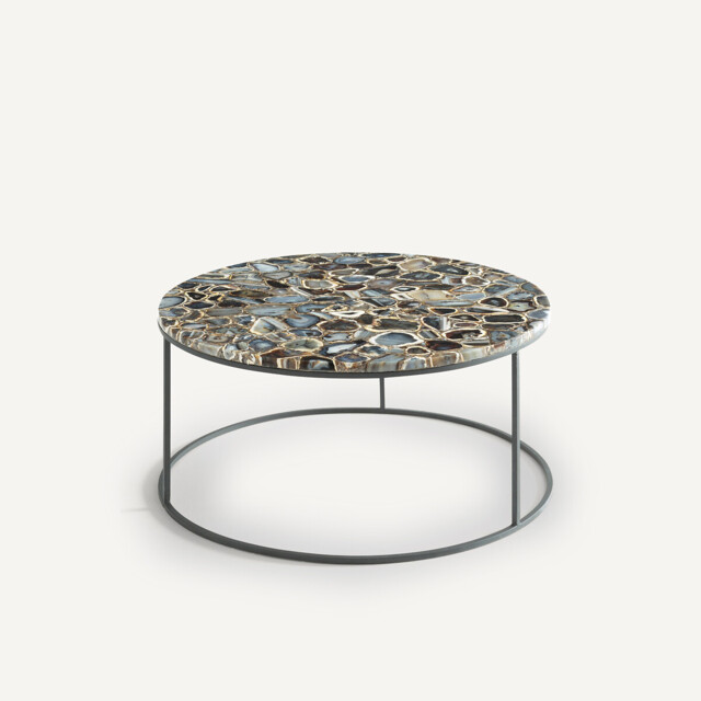 Anaximène Agate and Metal Coffee Table - image 1