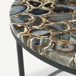 Anaximène Agate and Metal Coffee Table - thumbnail 2