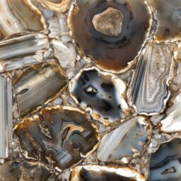 Anaximène Agate and Metal Coffee Table - thumbnail 3