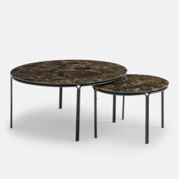 Set of 2 Chici Round Marble Effect Coffee Tables - thumbnail 1