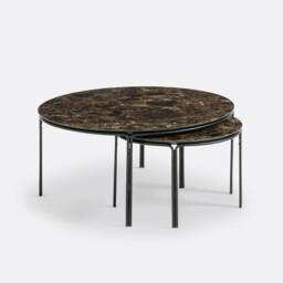 Set of 2 Chici Round Marble Effect Coffee Tables - thumbnail 4