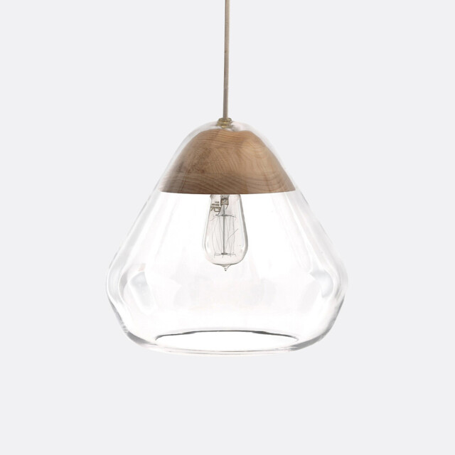 Nasoa 30cm Diameter Ash & Glass Ceiling Light - image 1