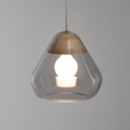 Nasoa 30cm Diameter Ash & Glass Ceiling Light - thumbnail 3