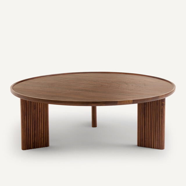 Diagil Round Walnut Coffee Table - image 1