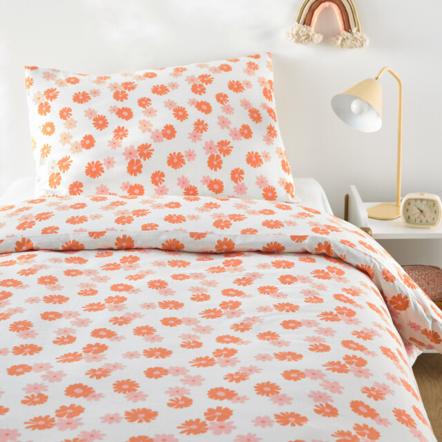 Marguerites 50% Recycled Cotton Child's Duvet Cover Set with Rectangular Pillowcase - image 1