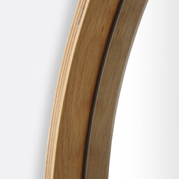 Alaria 100cm Diameter Round Oak Veneer Mirror - thumbnail 3